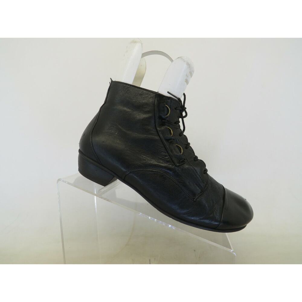 Brako Womens Size 40 EUR Black Leather Laces Fashion Ankle Boots Bootie